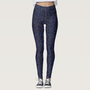Mörk blått glitter, effekt leggings