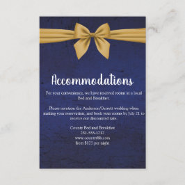 Mörk blått Guld Bow Tilläggskort