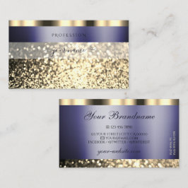 Mörk blått Guld-mousserande Glitter Glamous Visitkort
