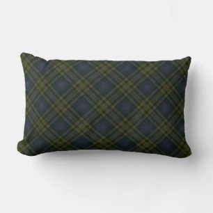 Mörk blått Gult Argyle Tartan Play Lumbarkudde