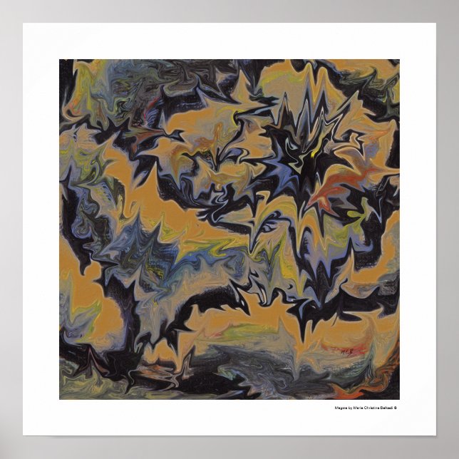 Mörk blått Gult för återställning av Coola för abs Poster (Framsidan)