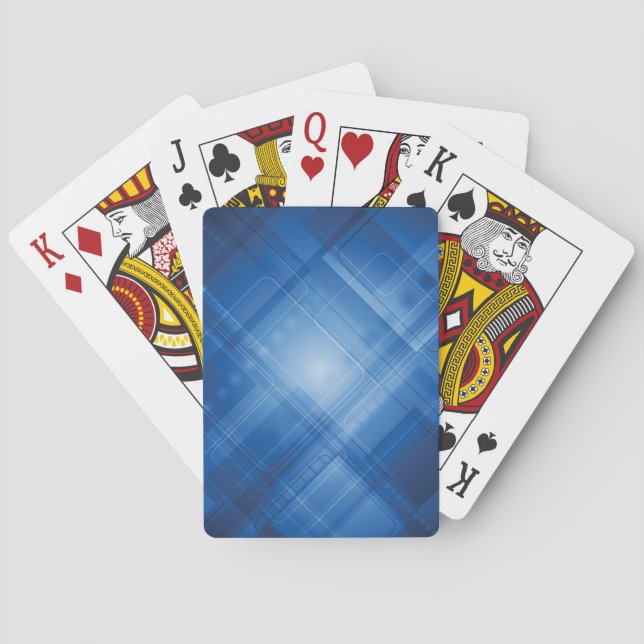 Mörk blått högteknologisk bakgrund spelkort (Baksidan)