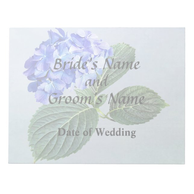 Mörk blått Hydrangea med Löv Anteckningsblock (Framsida)