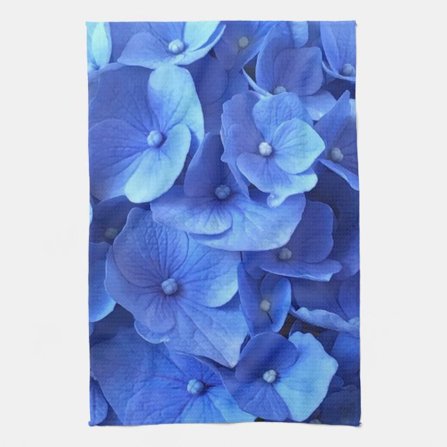 Mörk blått Hydrangeus Kökshandduk (Vertikal)