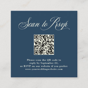 Mörk blått italiensk elegance OSA med QR-kod Tilläggskort