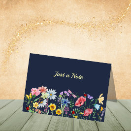 Mörk blått jodblommor i Fält Note Cards Tack Kort