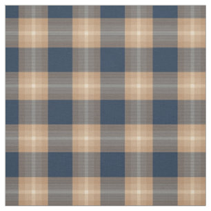 Mörk blått kaffe Tan Brown Tartan Squares Mönst Tyg
