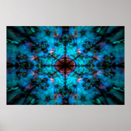 Mörk blått kaleidoskop mönster poster