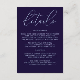 Mörk blått kalligrafi - enkel modern information tilläggskort