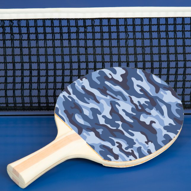 Mörk blått Kamouflage Mönster Pingisracket (Insitu)