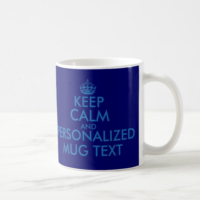 Mörk - blått KeepCalm rånar den | Personalizable Kaffemugg (Höger)