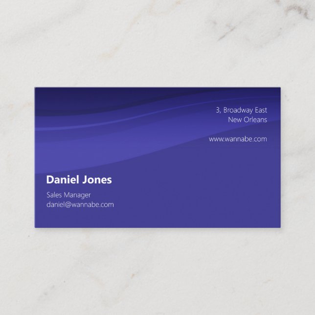 Mörk blått klassiskt anpassade visitkort (Framsida)