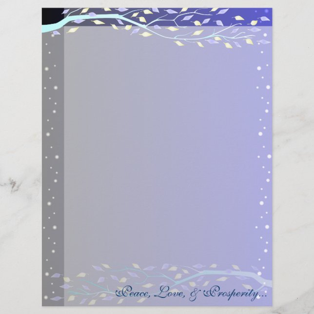 Mörk blått läder Grenar Letterhead (Framsida)