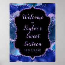 Mörk blått Lila Agate Sweet sixteen Välkommen