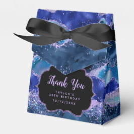 Mörk blått Lilan Agate Birthday Tack Presentaskar