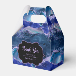 Mörk blått Lilan Agate Birthday Tack Presentaskar