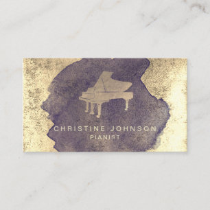 mörk blått logotyp för vattenfärgen stänk piano visitkort