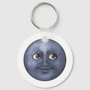 Mörk blått Måne - Emoji Nyckelring