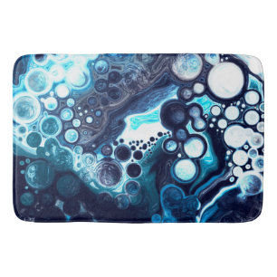 Mörk blått marble Digital Fluid Art Badrumsmatta