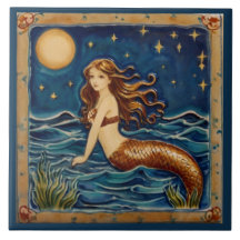 Mörk blått marinflottan i Natthavet Sjöjungfru Oce