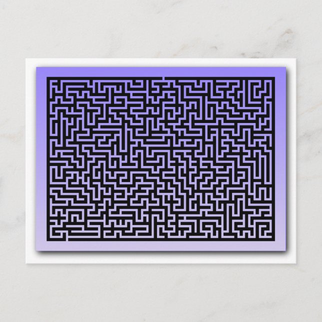 mörk blått Maze Vykort (Framsida)