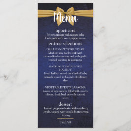 Mörk blått med Guld Bow Meny