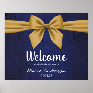 Mörk blått med Guld Bow-Möhippan Poster