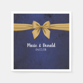 Mörk blått med Guld Bow Pappersservett