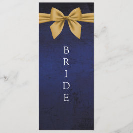 Mörk blått med Guld Bow Reserverad stol - signerin Meny