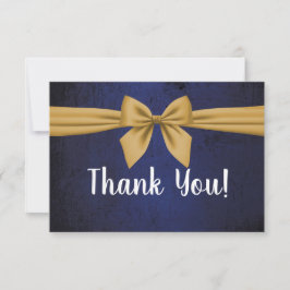 Mörk blått med Guld Bow Tack Kort