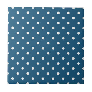 mörk blått med Polka dots Kakelplatta