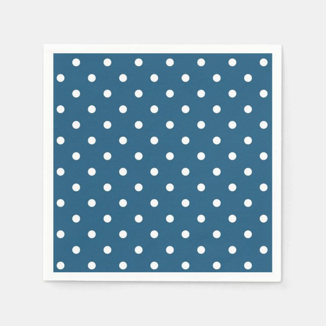Mörk blått med Polka dots Pappersservett (Framsidan)