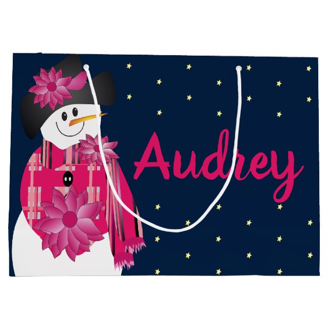 Mörk blått med Rosa Snögubbe (Baksidan)