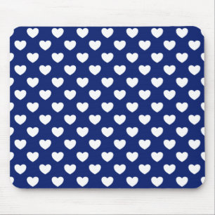 Mörk blått med vita hörn Polka Dot Mönster Musmatta