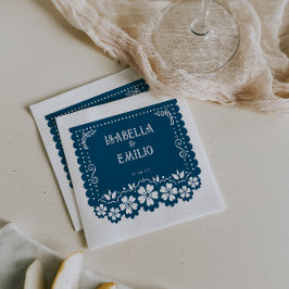 Mörk blått | Mexikanska Papel Picado Bröllop Pappersservett