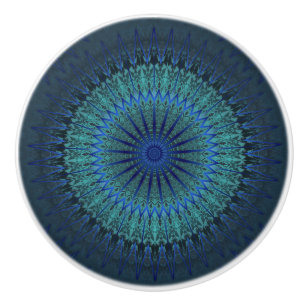 mörk blått Modern Mandala Knopp