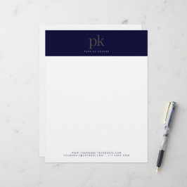 Mörk blått modern, minimalistisk monogramProfessio Brevhuvud