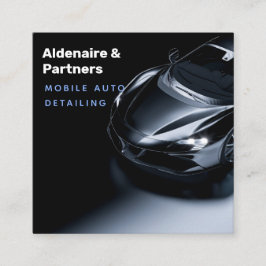 Mörk blått modernt Affärskort Fyrkantigt Visitkort