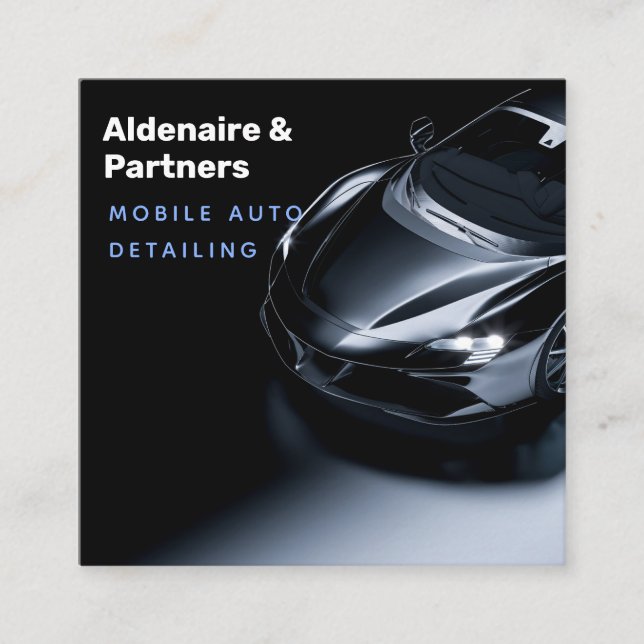 Mörk blått modernt Affärskort Fyrkantigt Visitkort (Framsida)