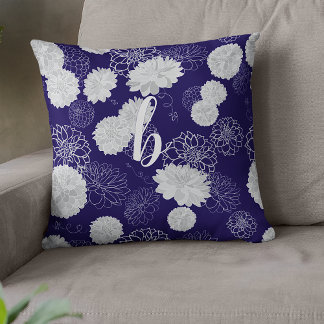 Mörk blått monogramElegant Kudde