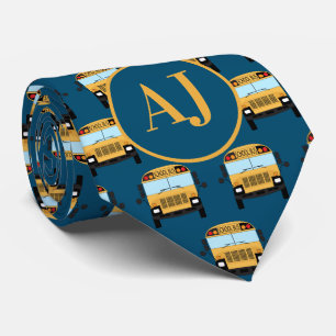 Mörk blått Monogrammed School Buss-drivrutin för s Slips