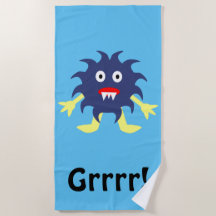 Mörk blått monster - Beach Towel