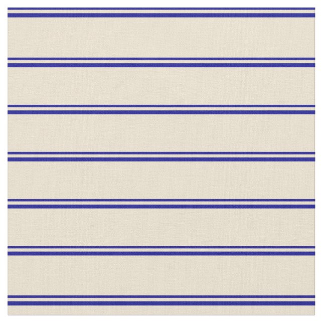 Mörk blått och Beige Färgad Linjer Tyg (Närbild)