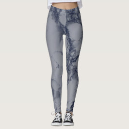 mörk blått och Grått Marble Struktur Leggings