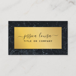 Mörk blått och Guld Marble Visitkort