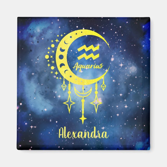 Mörk blått och Gult, eget namn Aquarius Magnet (Framsidan)