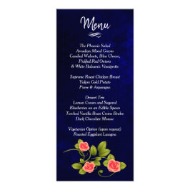 Mörk blått och koral Ro - Menu Reklamkort