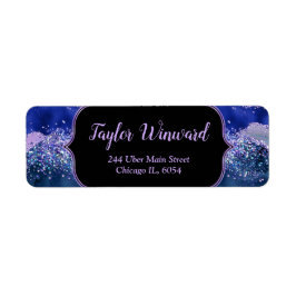 Mörk blått och Lila havsagat Returadress Etikett