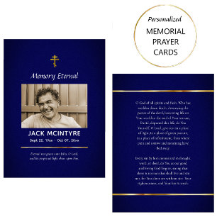 Mörk blått och ortodoxa Guld-begravningskort Placeringskort