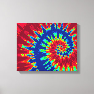 mörk blått och röda färgämnen 14"x11" Art Canvastryck